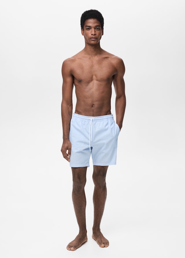 Mango Badeshorts Mit Seersucker-Effekt