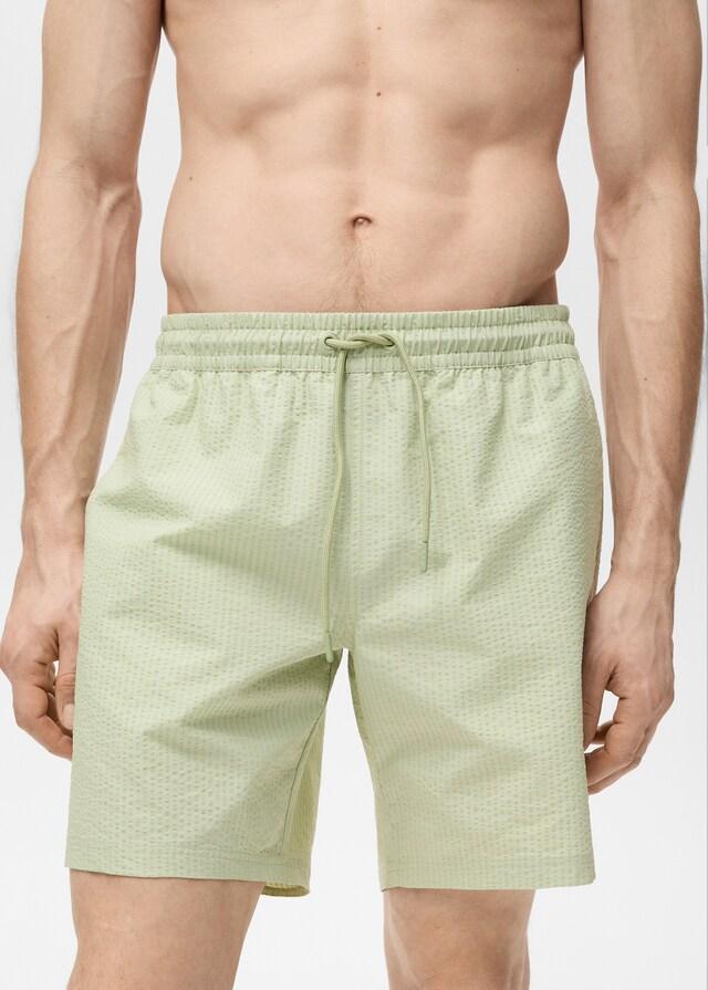 Mango Badeshorts Mit Seersucker-Effekt