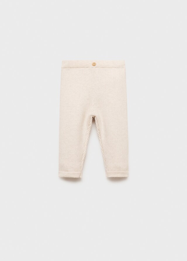 Mango Baumwoll-Leggings mit Rippmuster