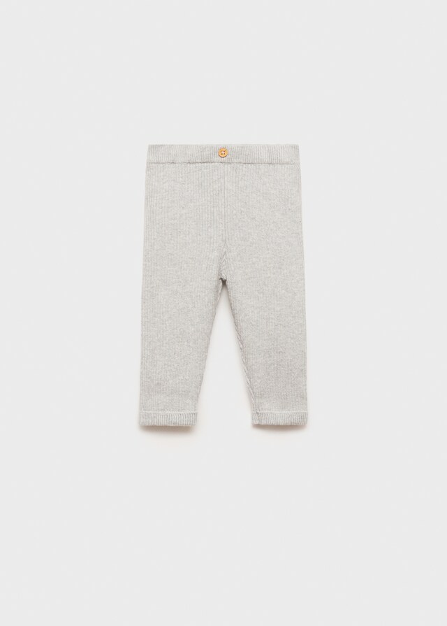 Mango Baumwoll-Leggings mit Rippmuster