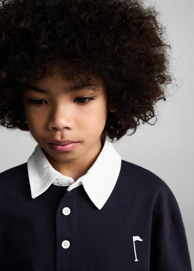 Mango Baumwoll-Poloshirt Mit Kontrastkragen