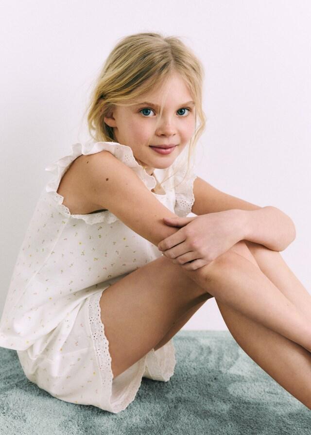 Mango Baumwoll-Pyjama Mit Blumenmuster