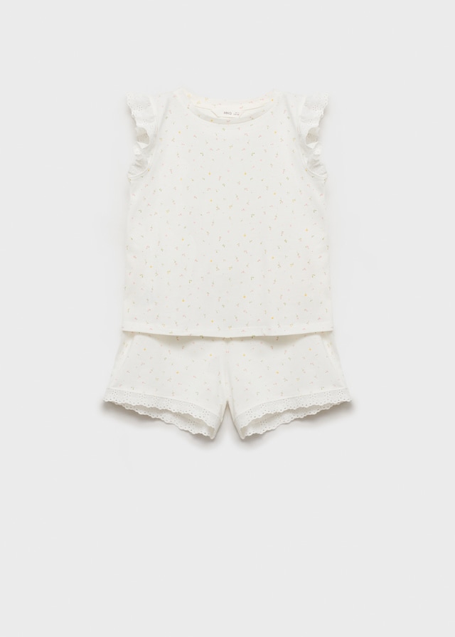 Mango Baumwoll-Pyjama Mit Blumenmuster