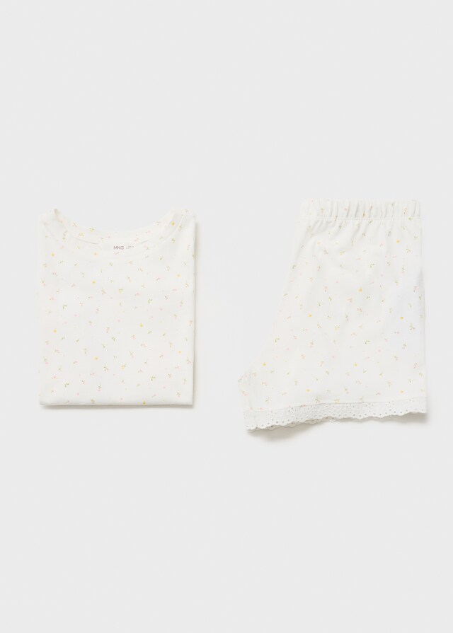 Mango Baumwoll-Pyjama Mit Blumenmuster