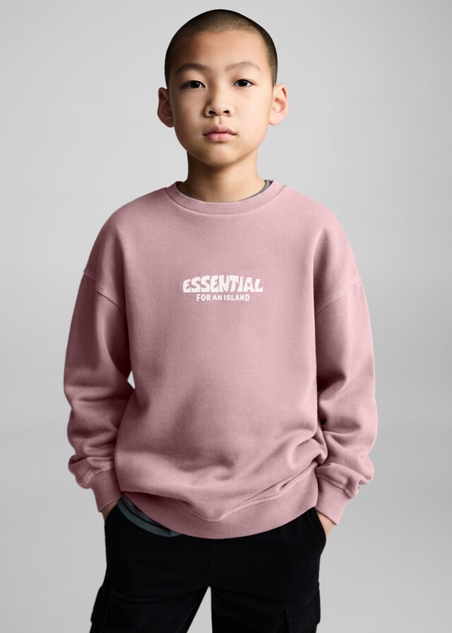 Mango Baumwoll-Sweatshirt mit Aufschrift