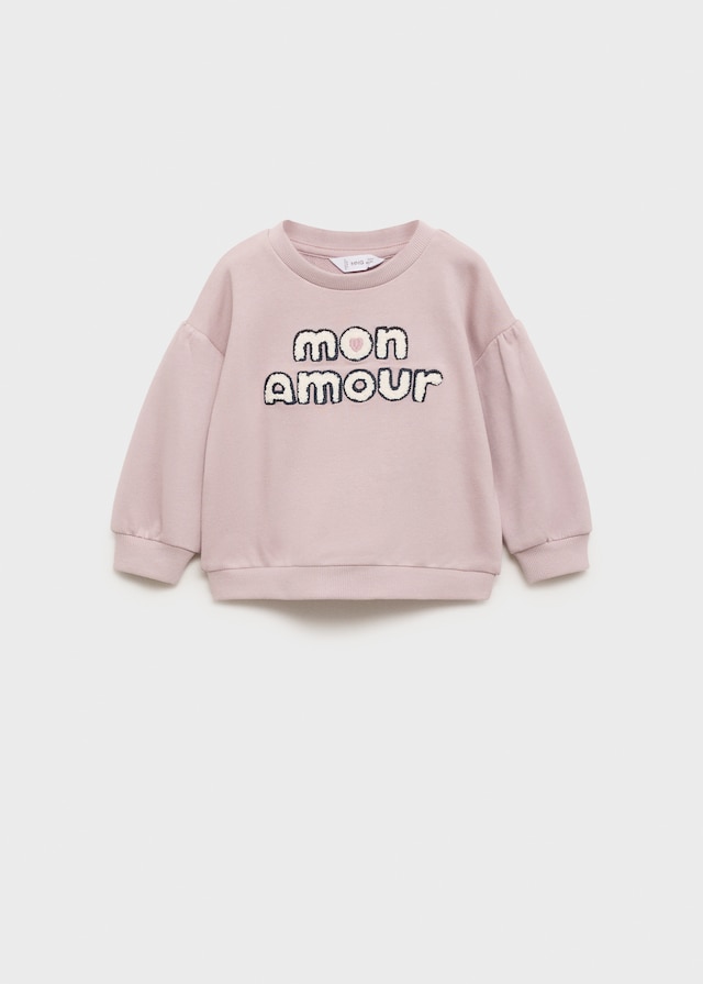 Mango Baumwoll-Sweatshirt Mit Relief-Schriftzug