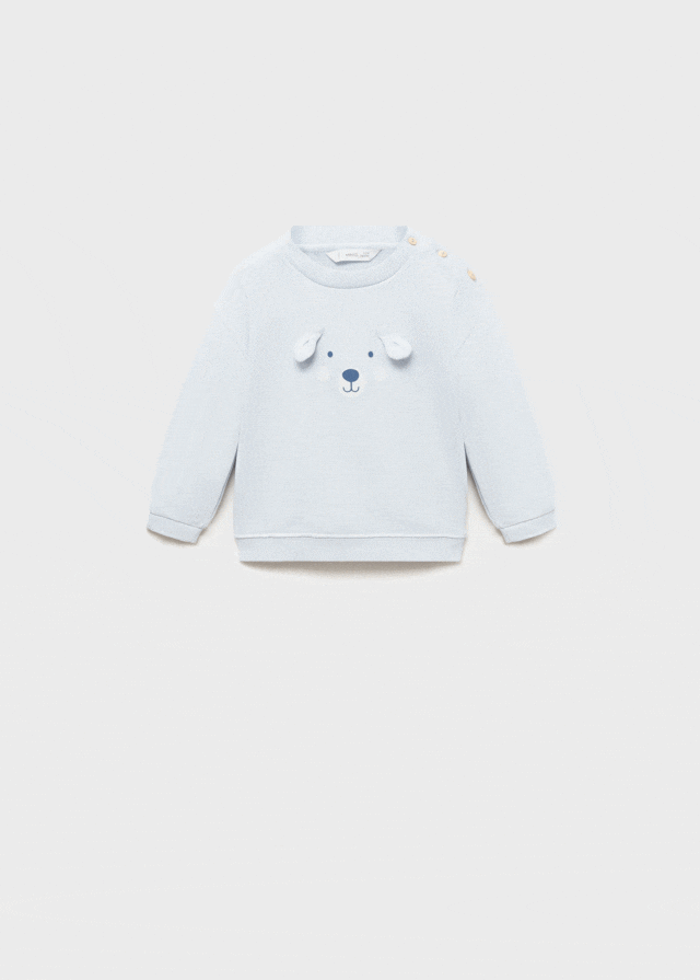 Mango Baumwoll-Sweatshirt Mit Relief-Verzierungen