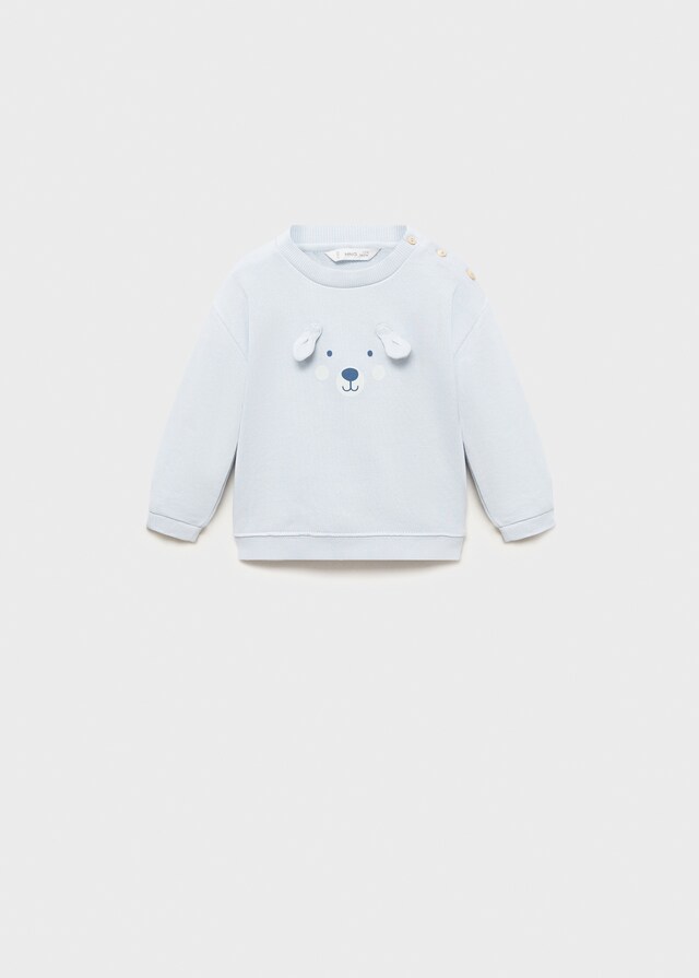 Mango Baumwoll-Sweatshirt Mit Relief-Verzierungen