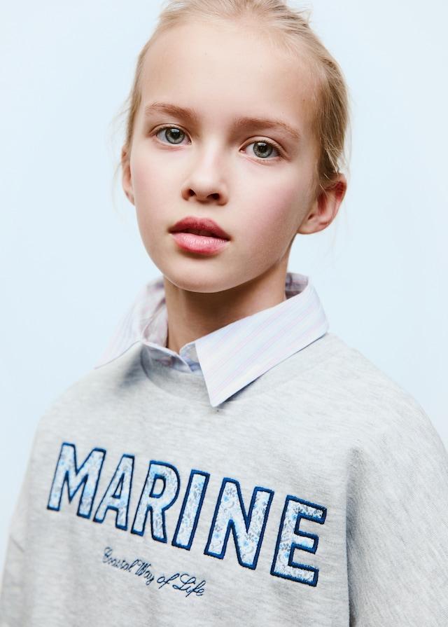 Mango Baumwoll-Sweatshirt Mit Schriftzug