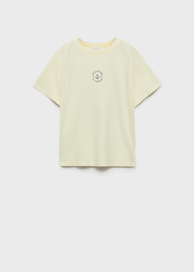 Mango Baumwoll-T-Shirt Mit Aufgedruckter Zeichnung