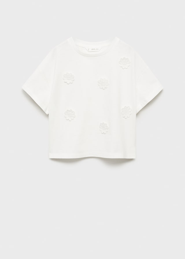Mango Baumwoll-T-Shirt Mit Blumenmotiv