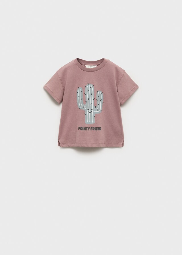 Mango Baumwoll-T-Shirt Mit Motiv