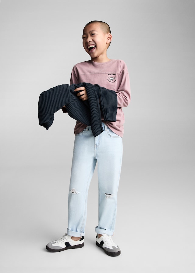 Mango Baumwoll-T-Shirt Mit Wasch-Effekt