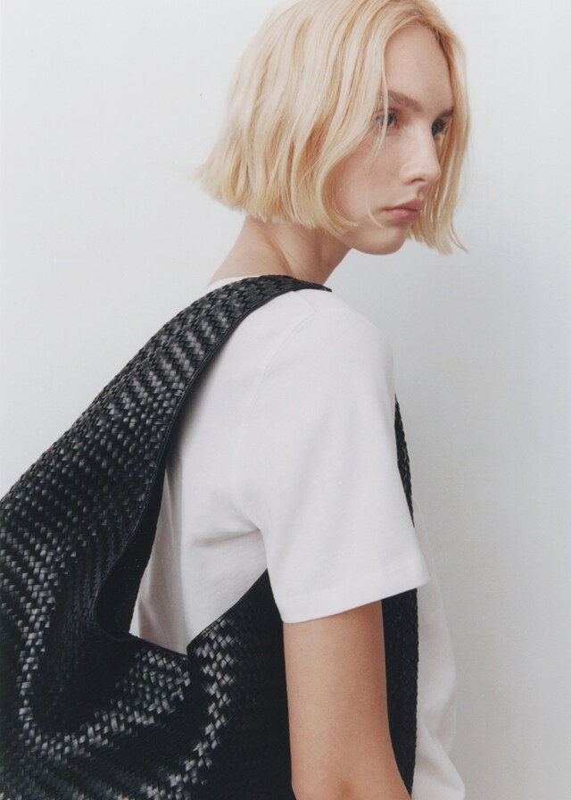 Mango Baumwoll-T-Shirt V-Ausschnitt