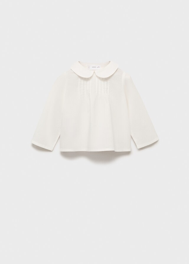 Mango Baumwollbluse mit Babydoll-Kragen