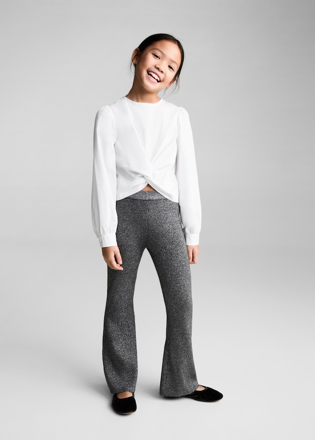 Mango Baumwollbluse Mit Knoten