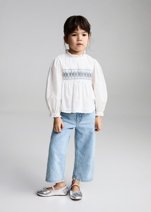 Mango Baumwollbluse Mit Stickereien