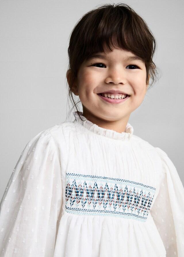 Mango Baumwollbluse Mit Stickereien