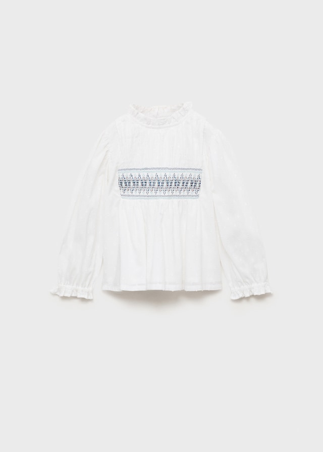 Mango Baumwollbluse Mit Stickereien