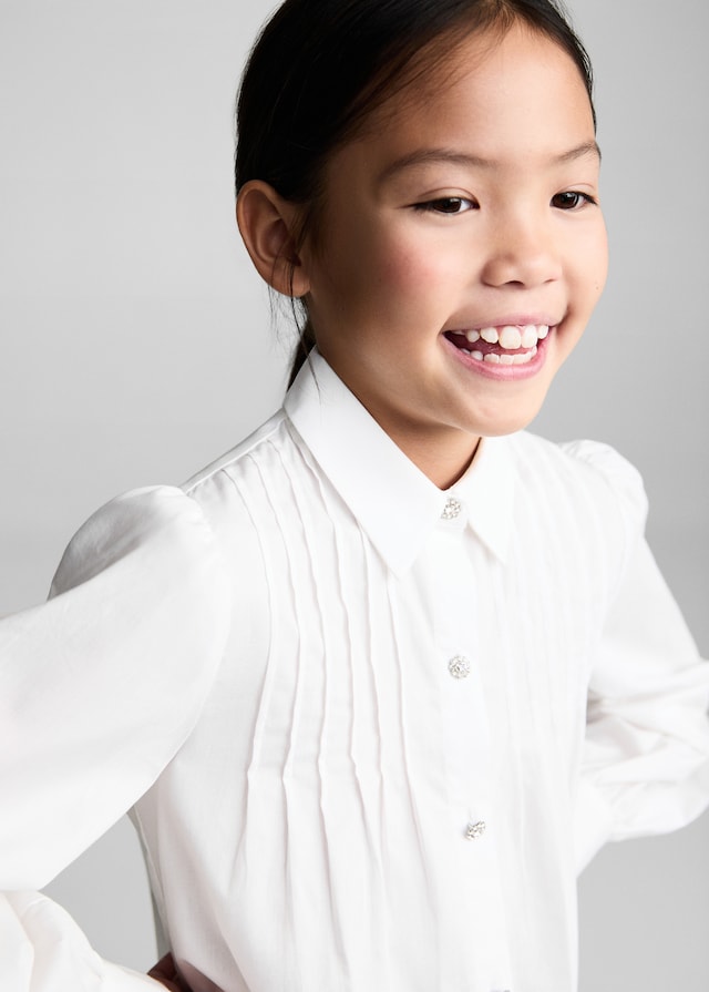 Mango Baumwollhemd Mit Schmuckknöpfen