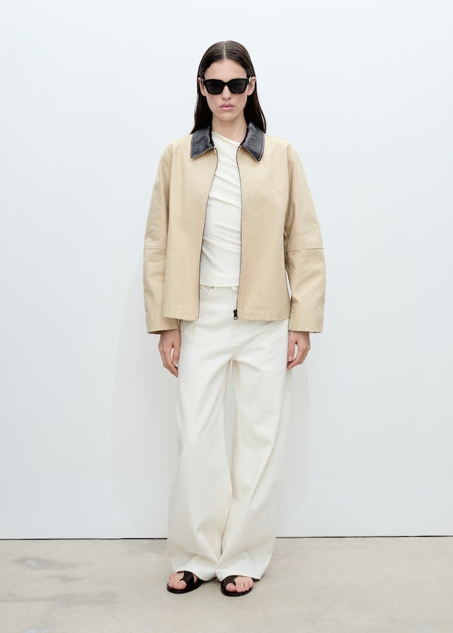 Mango Baumwolljacke Mit Kontrastkragen