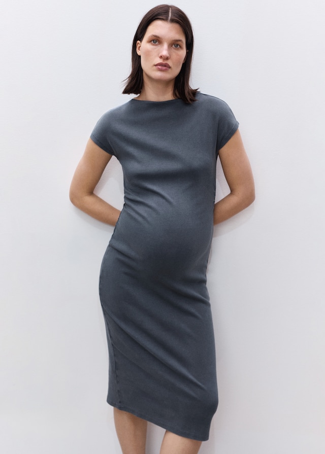 Mango Baumwollkleid Mit Seitlichen Raffungen