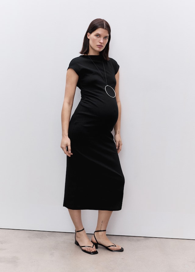 Mango Baumwollkleid Mit Seitlichen Raffungen