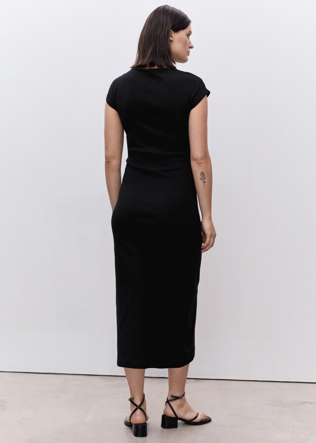 Mango Baumwollkleid Mit Seitlichen Raffungen