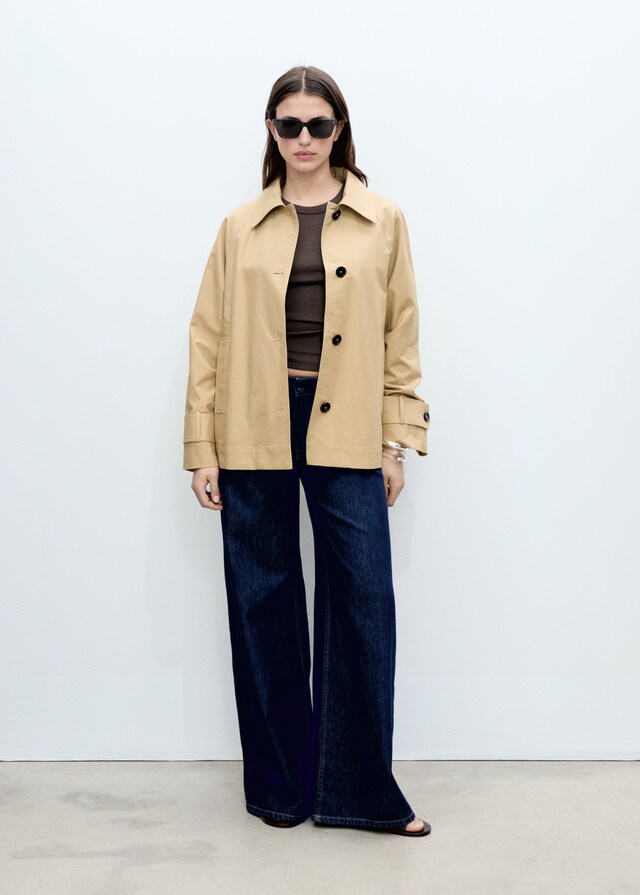 Mango Baumwollparka Mit Knöpfen