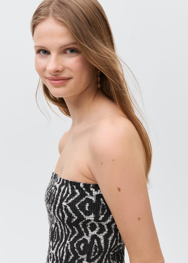 Mango Bedrucktes Top Mit Volant