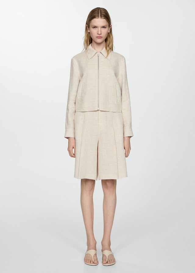 Mango Bermudashorts Aus 100 % Leinen