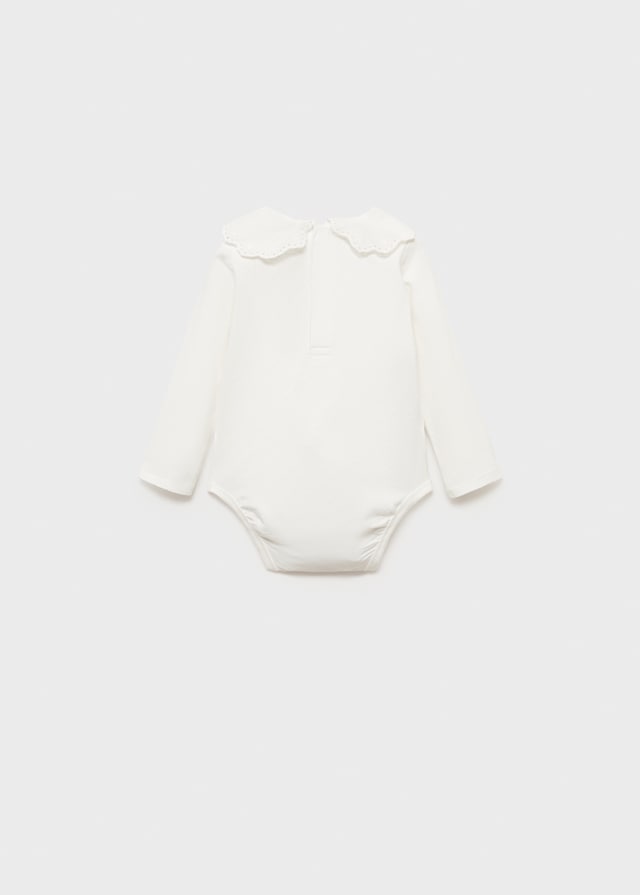 Mango Bestickter Body Mit Babydollkragen