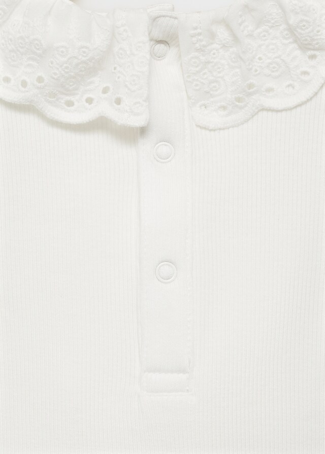 Mango Bestickter Body Mit Babydollkragen