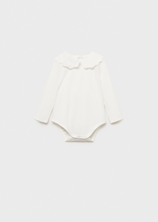 Mango Bestickter Body mit Babydollkragen