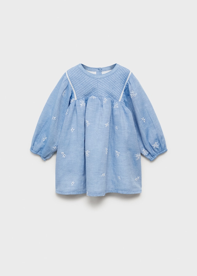 Mango Besticktes Baumwollkleid