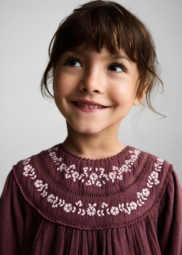 Mango Besticktes Baumwollkleid