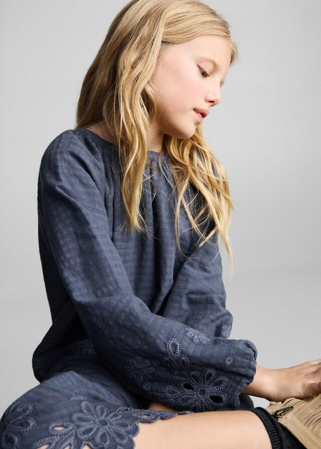 Mango Besticktes Kleid Mit Texturmuster