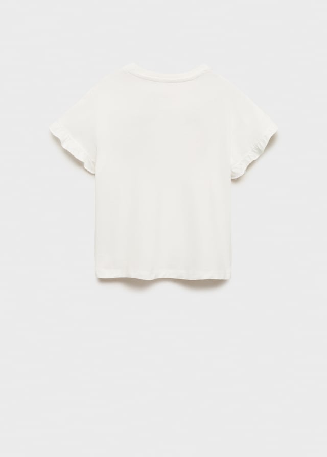 Mango Besticktes T-Shirt Mit Volants