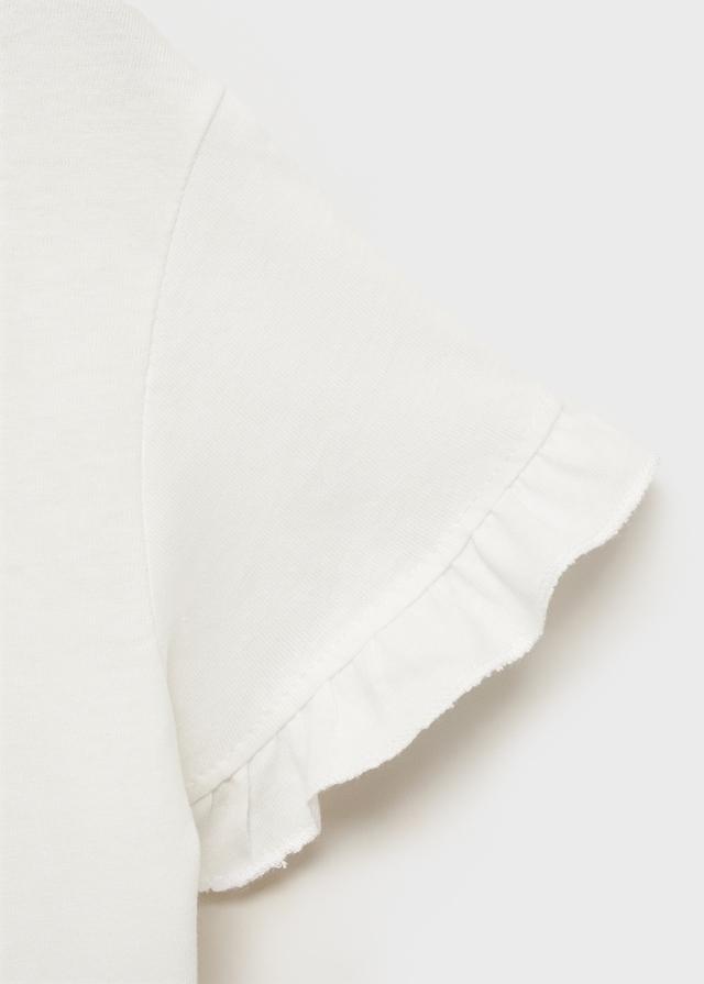 Mango Besticktes T-Shirt Mit Volants