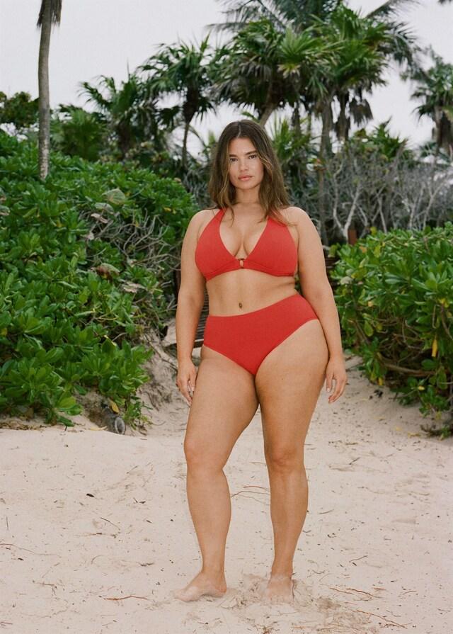 Mango Bikini-Top mit Textur und dekorativem Ring