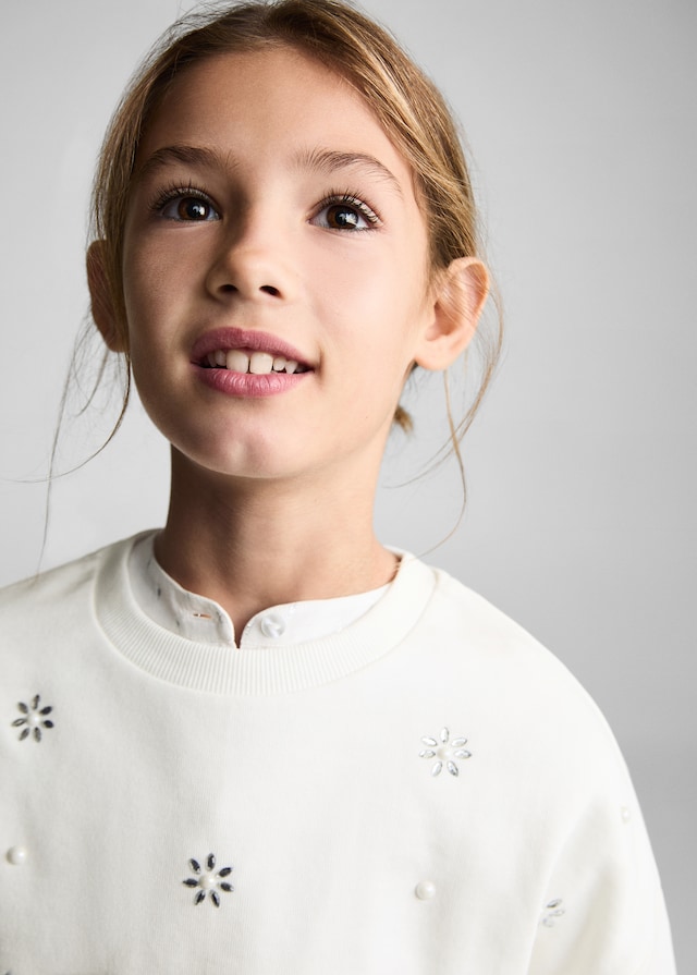 Mango Blumen-Sweatshirt Mit Pailletten