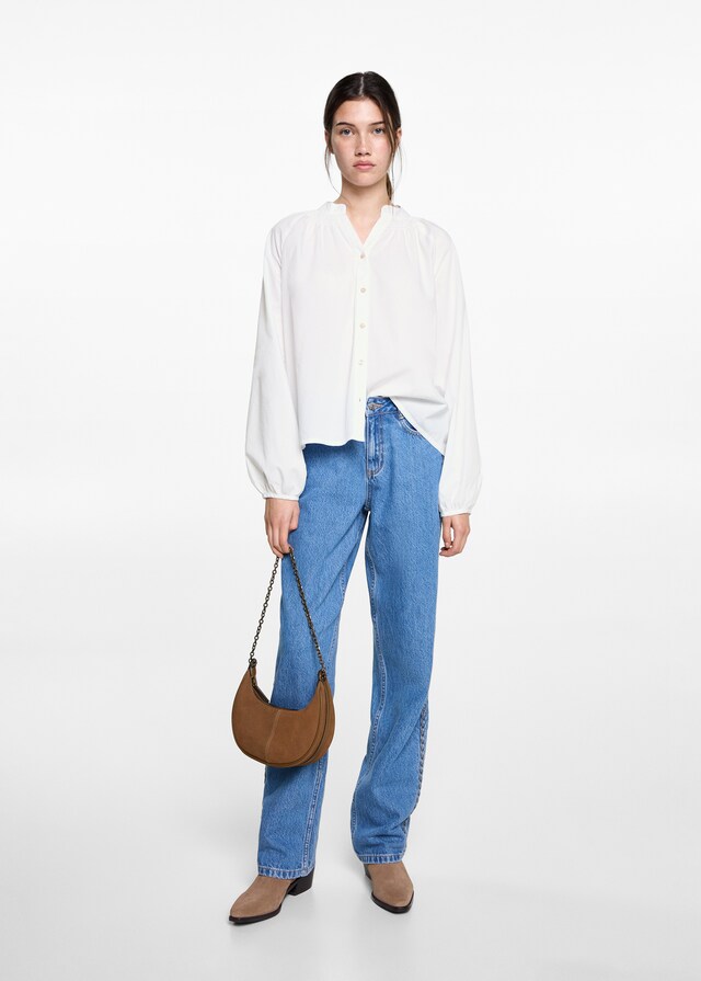 Mango Bluse Mit Ballonärmeln