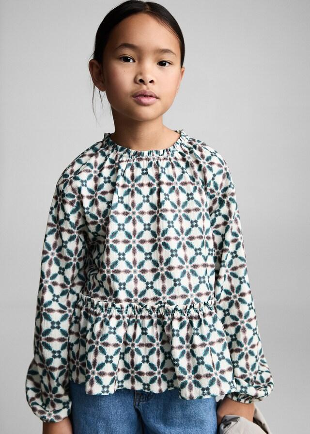 Mango Bluse mit geometrischem Muster