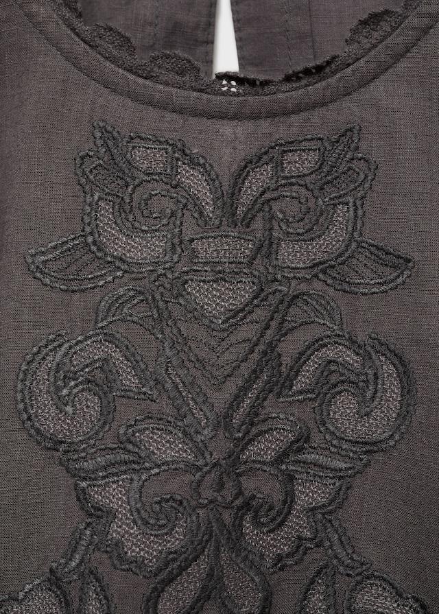 Mango Bluse Mit Stickverzierungen