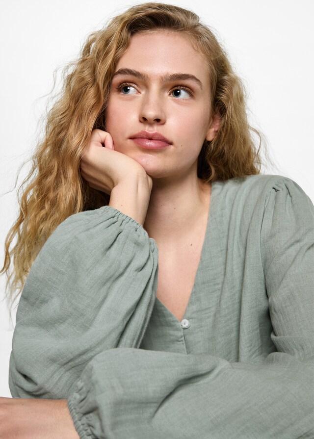 Mango Bluse Mit V-Ausschnitt