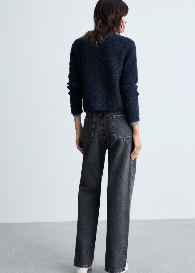 Mango Bouclé-Jacke Mit Schmuckknöpfen