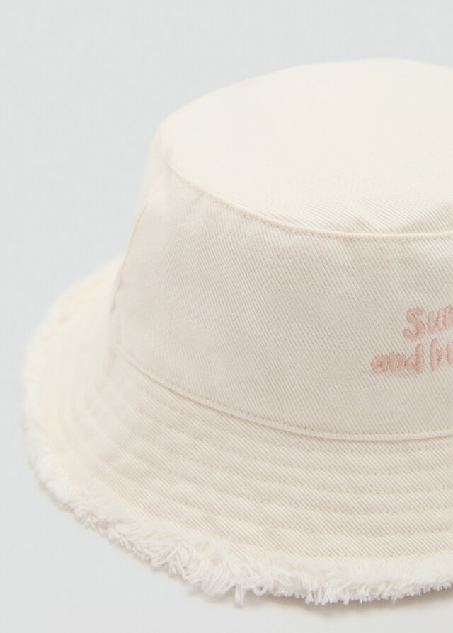 Mango Bucket Hat mit aufgesticktem Schriftzug
