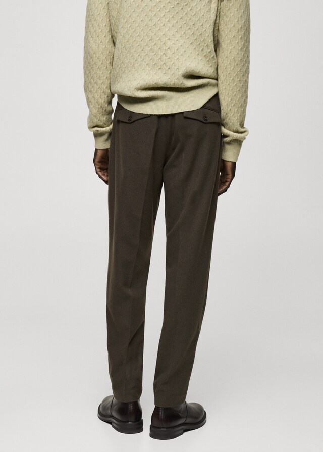 Mango Bundfaltenhose Aus Wollflanell