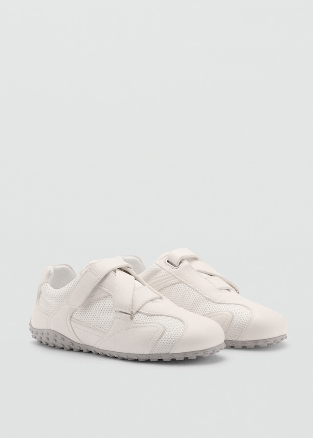 Mango Canvas-Sneakers Mit Leder