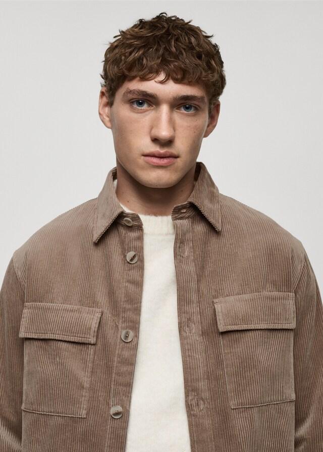 Mango Cord-Overshirt Mit Taschen
